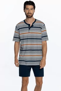 Piżama męska CALEB Ciemnoniebieski XL - Piżamy męskie - miniaturka - grafika 1