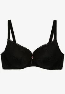 Czarny Biustonosz Koronowy Full Cup z Ozdobą między Miseczkami Danesea - Biustonosze - miniaturka - grafika 1