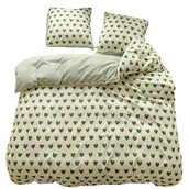 Pościel - POŚCIEL 140x200 DWUSTRONNA BAWEŁNA SATYNA GierekHoff KOMPLET 2 cz. ZIE/SERD - miniaturka - grafika 1