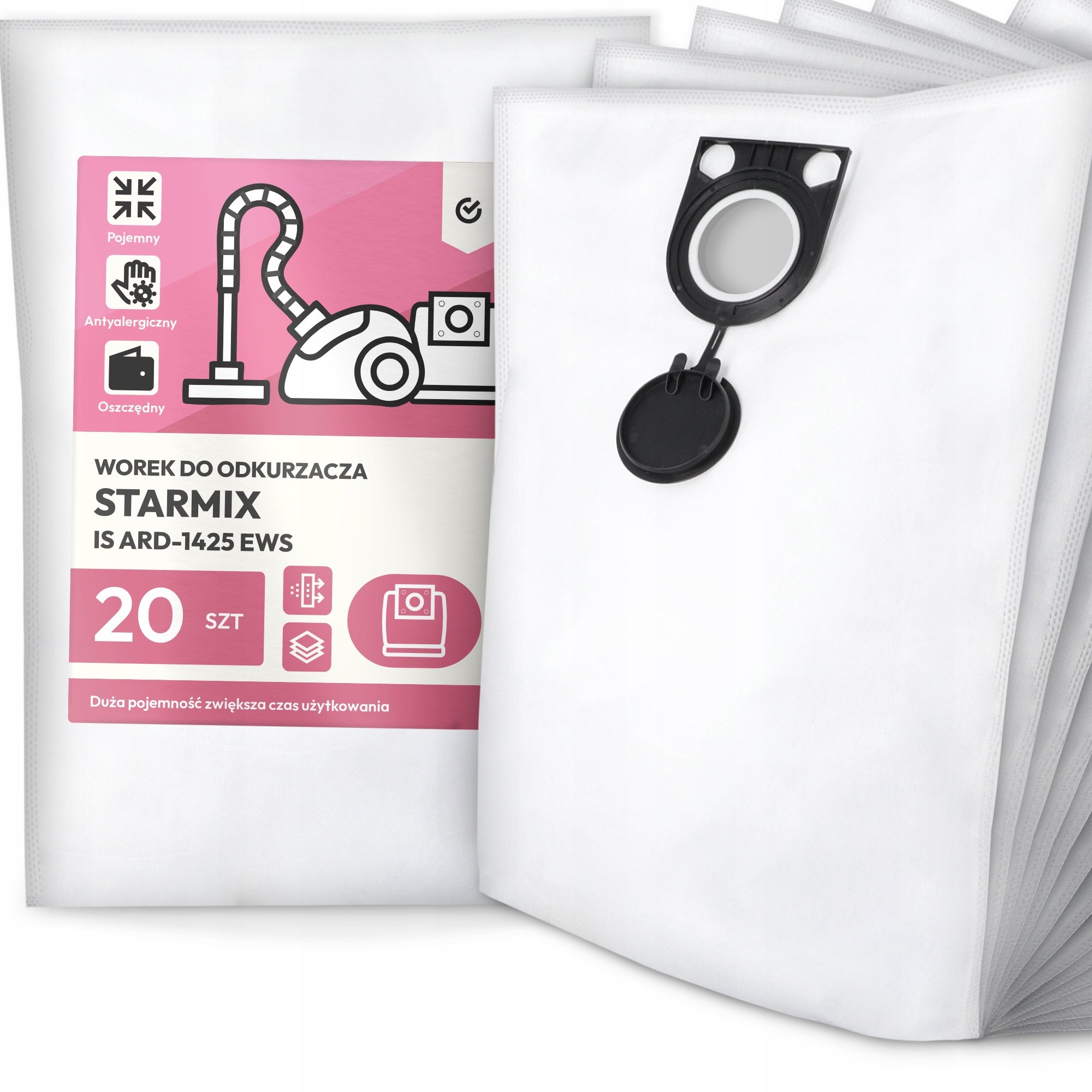 20x Worek do Odkurzacza Starmix Is ARD-1425 Ews Syntetyczny Pojemny G9