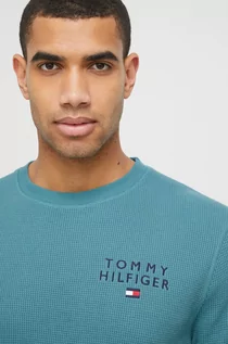 Bluzy męskie - Tommy Hilfiger bluza bawełniana lounge kolor zielony z aplikacją - grafika 1