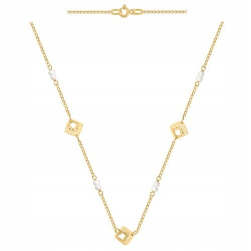 Złota Bransoletka Perły 585 2.00 g, 18.00 cm Rodium