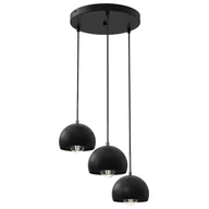 Lampy sufitowe - Luminex Cool 3742 lampa wisząca zwis 3x60w E27 czarny - miniaturka - grafika 1