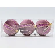 Bombki - Bombka plastikowa 8 cm różowa 3 szt. - miniaturka - grafika 1