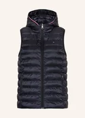 Kamizelki damskie - Tommy Hilfiger Kamizelka Pikowana Z Odpinanym Kapturem blau - TOMMY HILFIGER - miniaturka - grafika 1