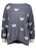 Swetry damskie - miss goodlife Sweter w kolorze szarym - miniaturka - grafika 1