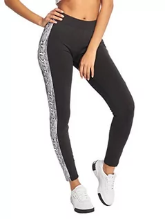 Legginsy - Urban Classics Damskie legginsy z nadrukiem zwierzęcym, spodnie do jogi, do fitnessu, długie spodnie streetwear i sportowe z bocznym wzorem futra zwierzęcego - grafika 1