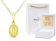 Biżuteria dla dzieci - ZŁOTY KOMPLET KOMUNIA CHRZCINY MEDALIK ŁAŃCUSZEK - miniaturka - grafika 1