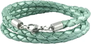 König Design skórzany naszyjnik skórzany pasek skórzana bransoletka 5 mm męski naszyjnik 17 cm - 100 cm pleciony, długość: 25 centymetrów, kolor: zielony metalik - Naszyjniki męskie - miniaturka - grafika 1
