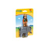 Klocki - Playmobil 1.2.3 - Zookeeper with Elephant 9381 - miniaturka - grafika 1