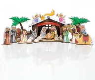 Ikony i obrazy sakralne - Szopka Bożonarodzeniowa drewniana - miniaturka - grafika 1