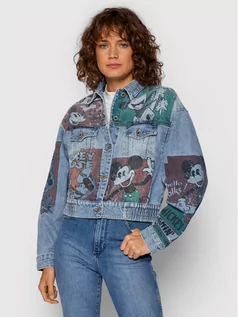 Kurtki damskie - Desigual Kurtka jeansowa DISNEY India 21WWED32 Niebieski Oversize - grafika 1