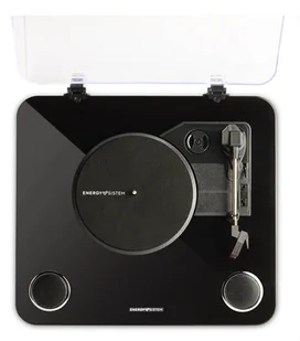 Energy Sistem BlackSpin Gramofon z napędem pasowym Czarny, Przezroczysty - Akcesoria gramofonowe - miniaturka - grafika 1