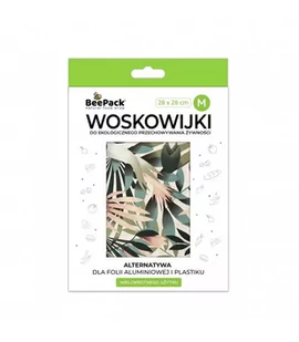 Woskowijka do przechowywania żywności, DZIKA JUNGLA, rozmiar M (28x28cm), BeePack - Folia, papier śniadaniowy, serwetki - miniaturka - grafika 1