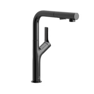 Baterie kuchenne - Bateria kuchenna Flick czarna z wyciąganą wylewką KFA Armatura - miniaturka - grafika 1