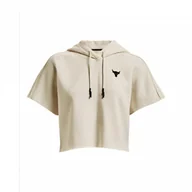 Kurtki i kamizelki sportowe damskie - Damska bluza treningowa UNDER ARMOUR UA Project Rock SS Fleece Hde - miniaturka - grafika 1