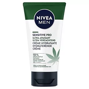 NIVEA MEN Ultra kojący krem nawilżający do twarzy Sensitive Pro (1 x 75 ml), Organiczny krem do twarzy z olejkiem konopnym, Nawilżająca i kojąca pielęgnacja mężczyzn z wegańską formułą - Kremy do twarzy - miniaturka - grafika 1