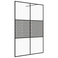 Ścianki i drzwi prysznicowe - vidaXL Ścianka prysznicowa przezroczyste szkło ESG 140x195cm czarna 151032 - miniaturka - grafika 1