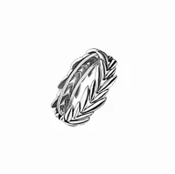 Pierścionki - Srebrny pierścionek gładki jodełka R17 - miniaturka - grafika 1