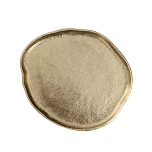 Taca dekoracyjna GIRONA metalowa złota 24x21x1,5 - Tace i patery - miniaturka - grafika 1