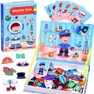 Układanki dla dzieci - Układanka Książka Magnetyczna Zawody Puzzle Magnetyczne Sorter 59 El. - miniaturka - grafika 1