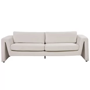 Sofa welurowa jasnobeżowa MAUNU - Sofy i kanapy - miniaturka - grafika 1