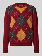 Swetry męskie - Sweter z dzianiny z okrągłym dekoltem model ‘ARGYLE’ - miniaturka - grafika 1