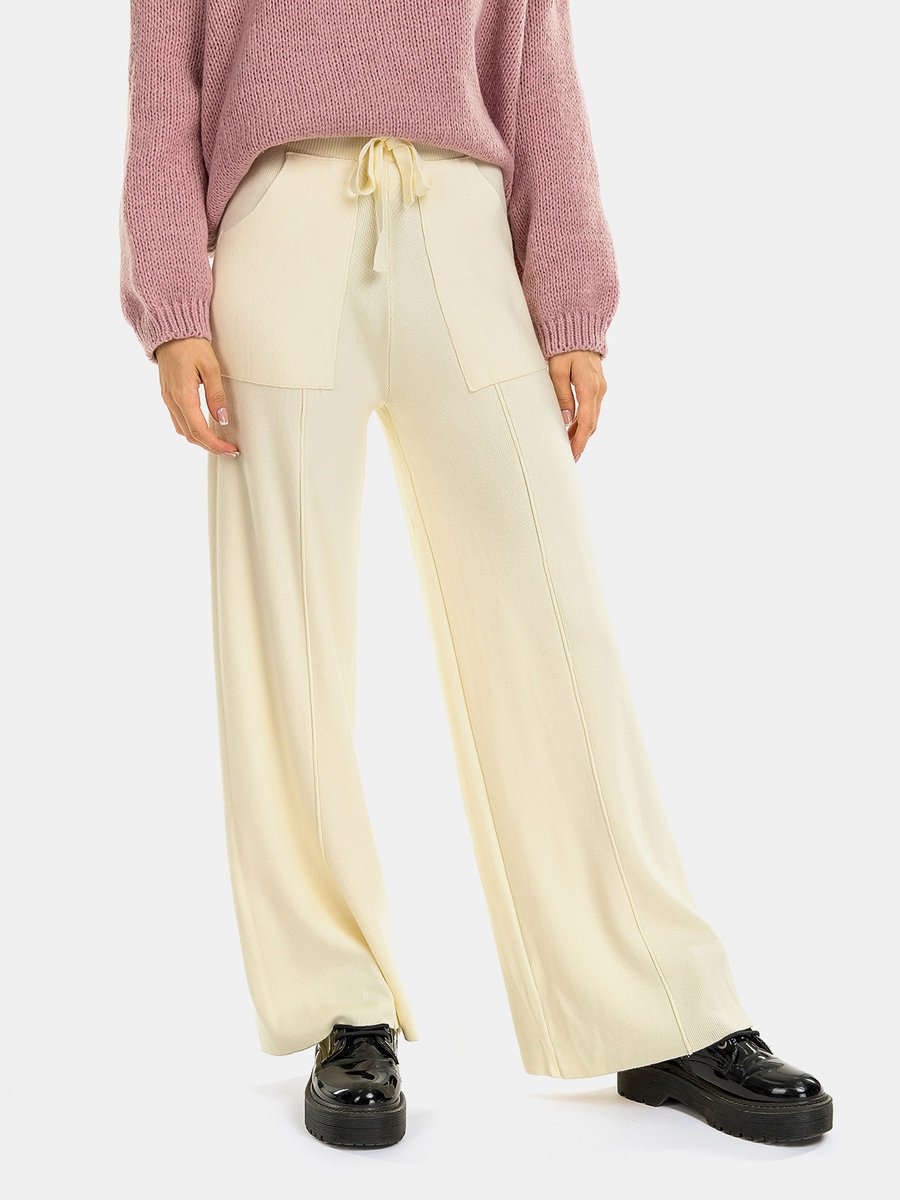 Spodnie materiałowe L/XL kremowy
