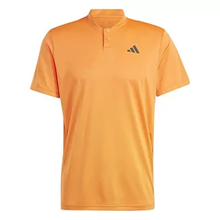 Koszulki męskie - adidas Męska koszulka polo (Short Sleeve) Club Henley, Impact Orange, HR6485, XS - grafika 1