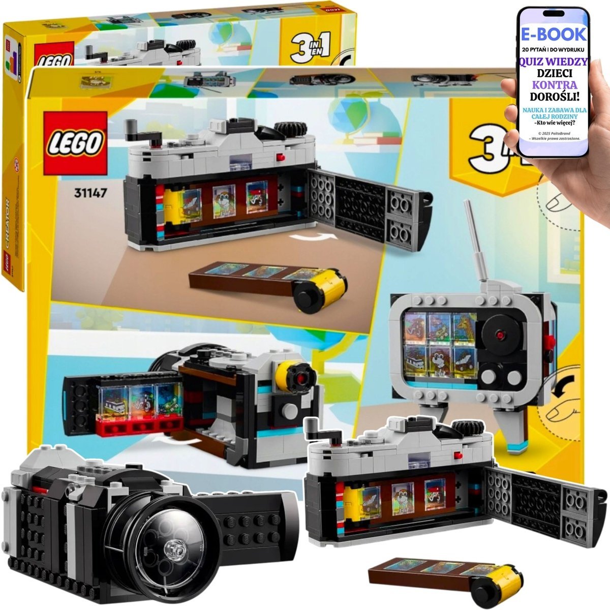 LEGO® Creator 3w1 31147 – Zestaw Retro z Aparatem - Idealny PREZENT NA DZIEŃ DZIECKA + EBOOK-2