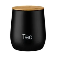 Pojemniki kuchenne - Pojemnik na herbatę MONACO metalowy okrągły czarny - miniaturka - grafika 1