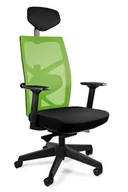 Fotele i krzesła biurowe - Fotel biurowy, ergonomiczny, Tune, czarny, zielony - miniaturka - grafika 1