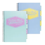 Zeszyty szkolne - Zestaw kołozeszyt w kratkę z przekładkami A4 100k niebieski morski Pukka Pad 2 sztuki - miniaturka - grafika 1