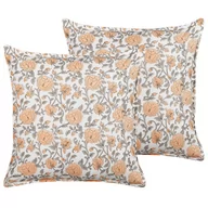 Poduszki dekoracyjne - 2 bawełniane poduszki dekoracyjne w kwiaty 45 x 45 cm wielokolorowe MEADIA - miniaturka - grafika 1