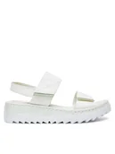 Sandały damskie - Rieker Sandały V4475-80 Biały - miniaturka - grafika 1