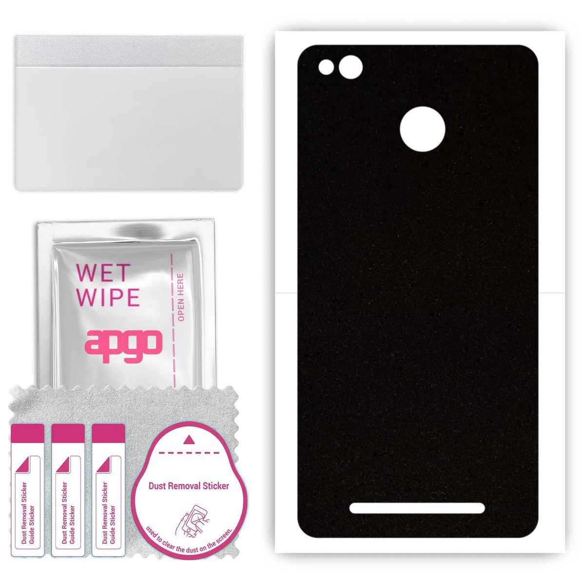 Folia naklejka skórka strukturalna na TYŁ Zamsz do Xiaomi Redmi 3s - Zamsz Czarny - apgo SKINS