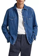 Koszule męskie - Pepe Jeans Koszula męska Carson, Niebieski (Denim-hs8), L - miniaturka - grafika 1