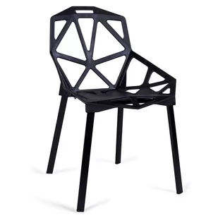 Fotel biurowy, krzesło biurowe Krzesło nowoczesne VECTOR zestaw 4 sztuk czarny - Fotele i krzesła biurowe - miniaturka - grafika 1