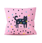 Kołdry i poduszki dla dzieci - Poduszka z kotem, różowa - miniaturka - grafika 1