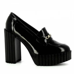 Czarne mokasyny na wysokiej platformie CARINII - Carinii - Mokasyny damskie - miniaturka - grafika 1