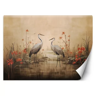Fototapeta, Żurawie nad jeziorem (Rozmiar 450x315) - Fototapety - miniaturka - grafika 1