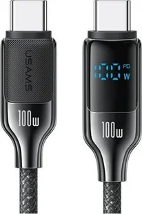 Kabel USB Usams USAMS Kabel USB-C na USB-C 100W 1,2m Digital Display Zinc Alloy Fast Charging Data Cable HX Series SJ742USB01 (US-SJ742) - Kable USB - miniaturka - grafika 1