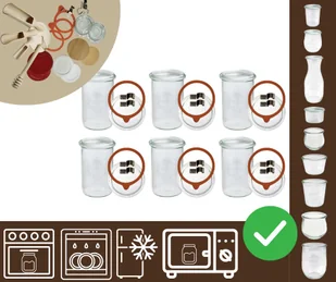 Słoiki WECK 6szt/ szkl. wieko,gumka, bl słoik 1050ml 1l MOLD / Wamar-Sosenka - Pojemniki kuchenne - miniaturka - grafika 1