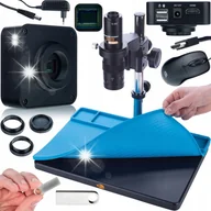 Mikroskopy i lupy - MIKROSKOP CYFROWY LUTOWANIE JUBILERSTWO KAMERA 16MPIX DUŻA SILIKONOWA MATA - miniaturka - grafika 1