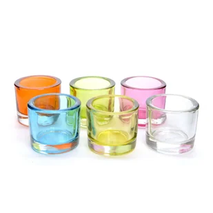Świecznik szklany kolorowy dekoracyjny tealight - Świeczniki - miniaturka - grafika 1