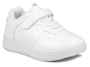 Buty dziecięce sportowe na rzepy skórzana wkładka całe białe Axim 24393B-32 - Buty dla dziewczynek - miniaturka - grafika 1