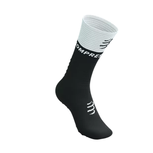 COMPRESSPORT Skarpetki kompresyjne do biegania MID COMPRESSION SOCKS V2.0 black/white - Skarpetki sportowe męskie - miniaturka - grafika 2