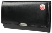 Portfele - Klasyczny Portfel Damski CZARNY HARO (PL) Poziomy Mały Skóra Włoska 14 x 9 [cm] - miniaturka - grafika 1