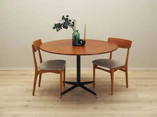 Stół okrągły tekowy, włoski design, lata 70, produkcja: Włochy - Stoły - miniaturka - grafika 1