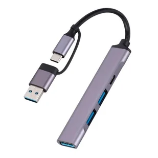 ADAPTER ROZDZIELACZ SLIM HUB 3.0 2w1 USB-A|USB-C na 3xUSB|1x USB-C - Huby USB - miniaturka - grafika 1